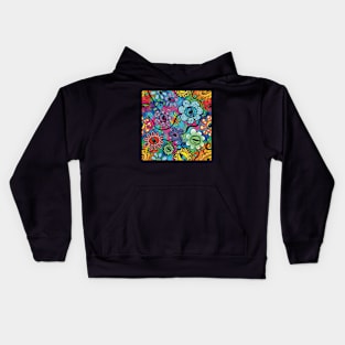 Psychedelic Graphic Eye Flower Pattern Kids Hoodie